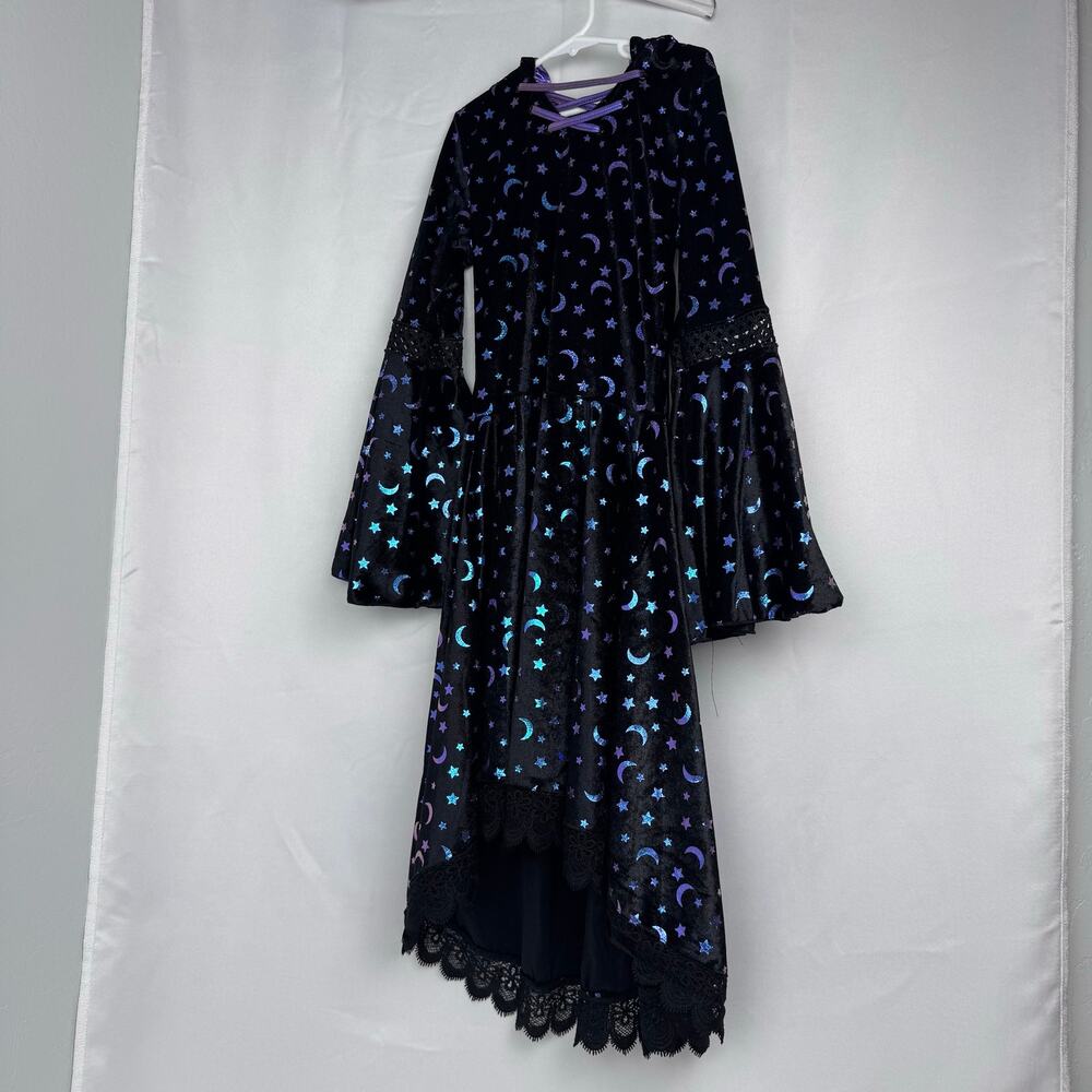 Magical Spirit Halloween Coven Witch Hooded Dress for Children Size Large 10/12
